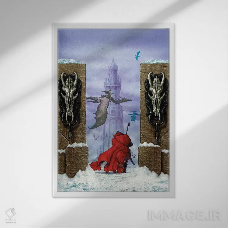 تابلو دکوراتیو سرزمین اژدهای مز اثر سیروئلو - نمای قابدار سفید