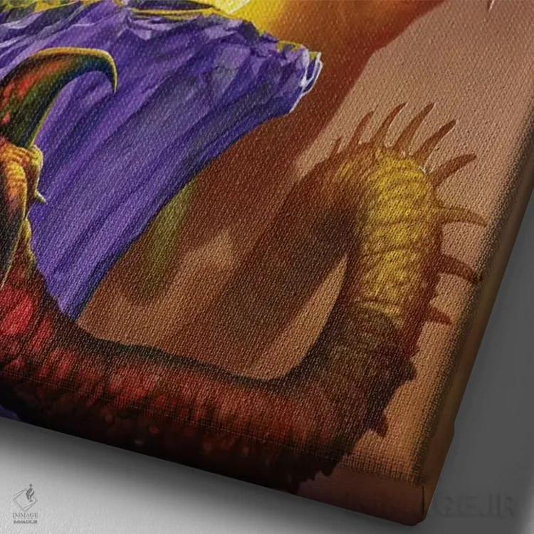 تابلو دکوراتیو وایورن اثر سیروئلو - نمای نزدیک بافت بوم