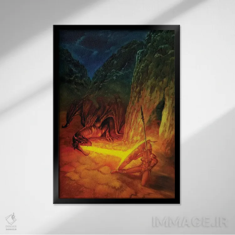 تابلو دکوراتیو آمازون سرخ اثر سیروئلو - نمای قابدار مشکی