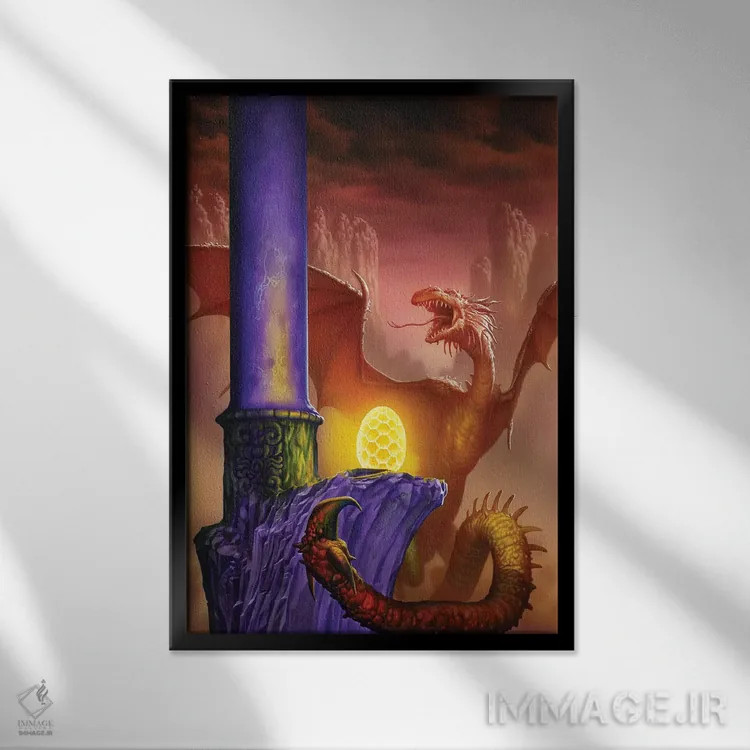 تابلو دکوراتیو وایورن اثر سیروئلو - نمای قابدار مشکی