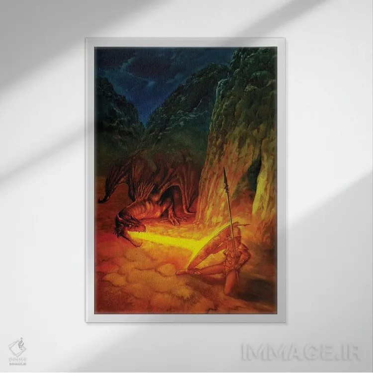 تابلو دکوراتیو آمازون سرخ اثر سیروئلو - نمای قابدار سفید