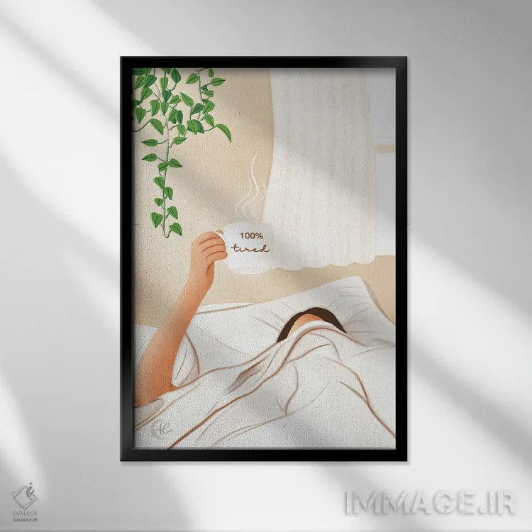تابلو دکوراتیو خسته اثر اله چیریتسکو - نمای قابدار مشکی