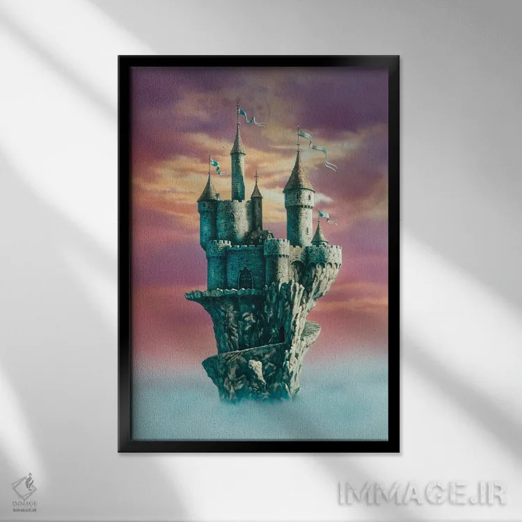 تابلو دکوراتیو قلعه پادشاه انچ اثر سیروئلو - نمای قابدار مشکی