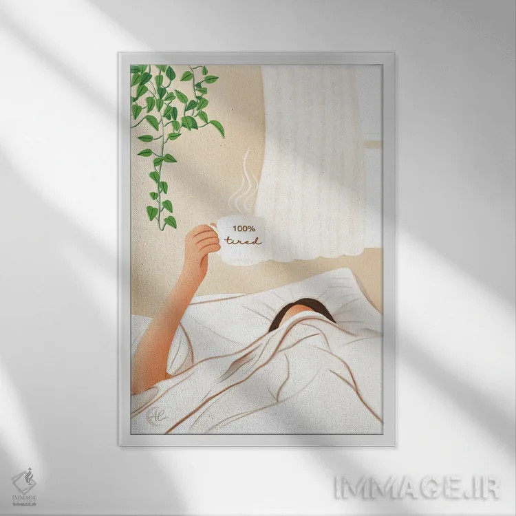 تابلو دکوراتیو خسته اثر اله چیریتسکو - نمای قابدار سفید