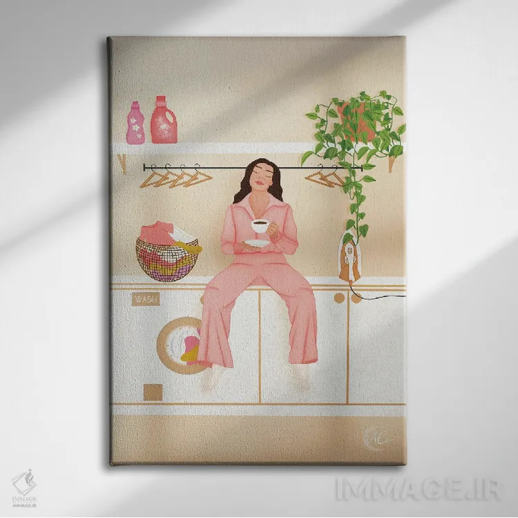 تابلو دکوراتیو روز شستشوی لباس ها اثر اله چیریتسکو - نمای روبهرو روی دیوار