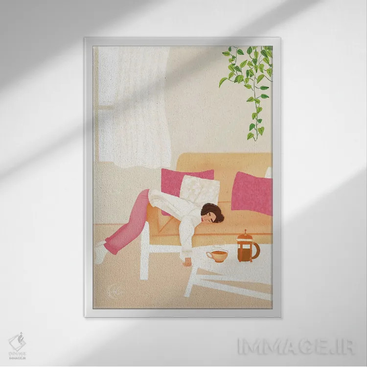 تابلو دکوراتیو گاهی فقط می نشینم اثر اله چیریتسکو - نمای قابدار سفید