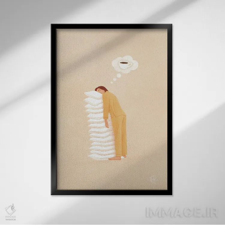 تابلو دکوراتیو جایگزین طبیعی برای خواب اثر اله چیریتسکو - نمای قابدار مشکی