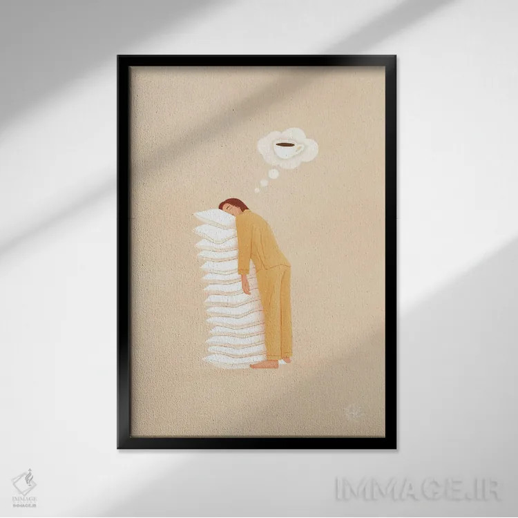 تابلو دکوراتیو جایگزین طبیعی برای خواب اثر اله چیریتسکو - نمای قابدار مشکی