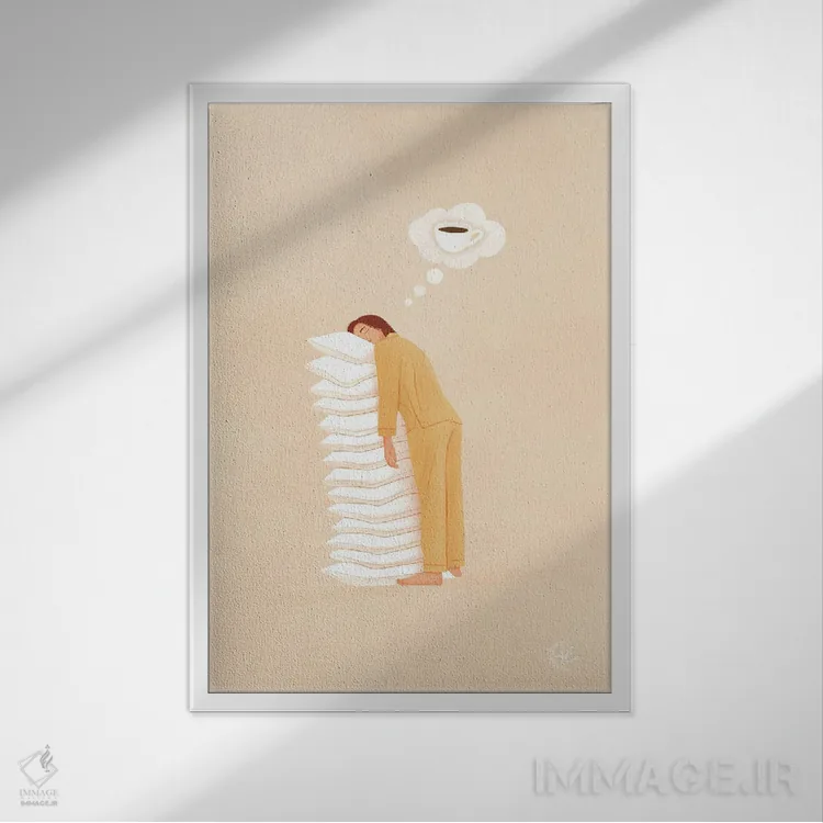 تابلو دکوراتیو جایگزین طبیعی برای خواب اثر اله چیریتسکو - نمای قابدار سفید