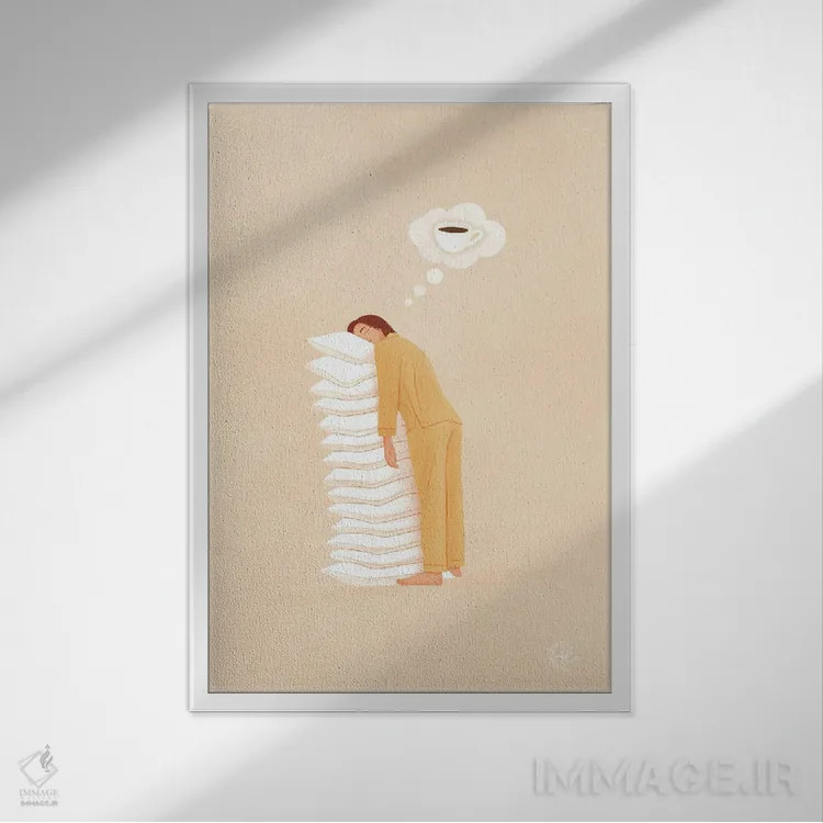 تابلو دکوراتیو جایگزین طبیعی برای خواب اثر اله چیریتسکو - نمای قابدار سفید