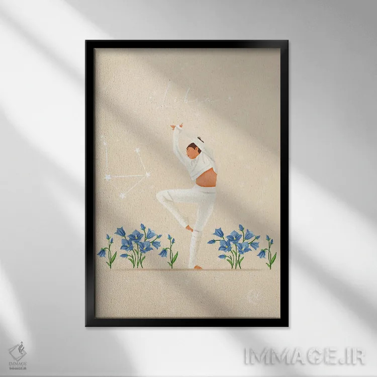 تابلو دکوراتیو برج ترازو اثر اله چیریتسکو - نمای قابدار مشکی