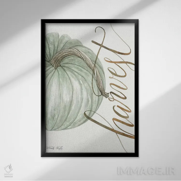 تابلو دکوراتیو کدوی برداشت اثر سیندی جیکوبز - نمای قابدار مشکی