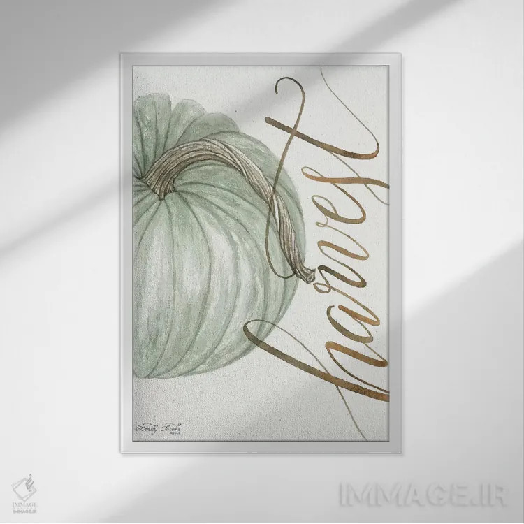 تابلو دکوراتیو کدوی برداشت اثر سیندی جیکوبز - نمای قابدار سفید