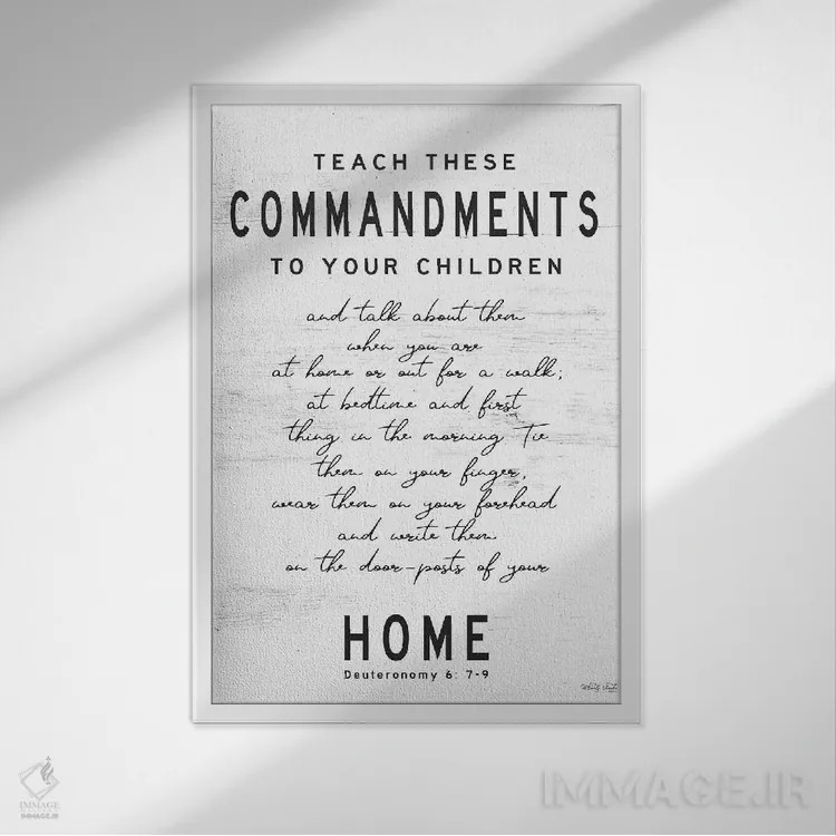 تابلو مدرن این دستورات را آموزش بده اثر سیندی جیکوبز - نمای قابدار سفید