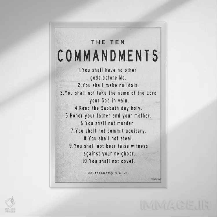 تابلو دکوراتیو ده فرمان اثر سیندی جیکوبز - نمای قابدار سفید