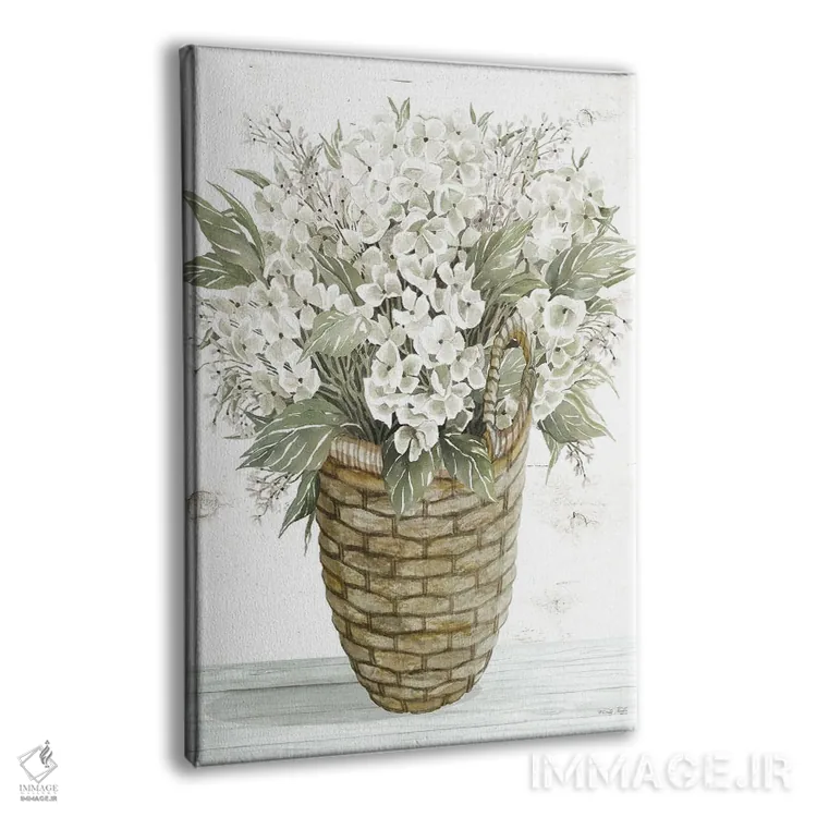 تابلو دکوراتیو سبد هورتانسیا اثر سیندی جیکوبز - نمای پرسپکتیو محصول