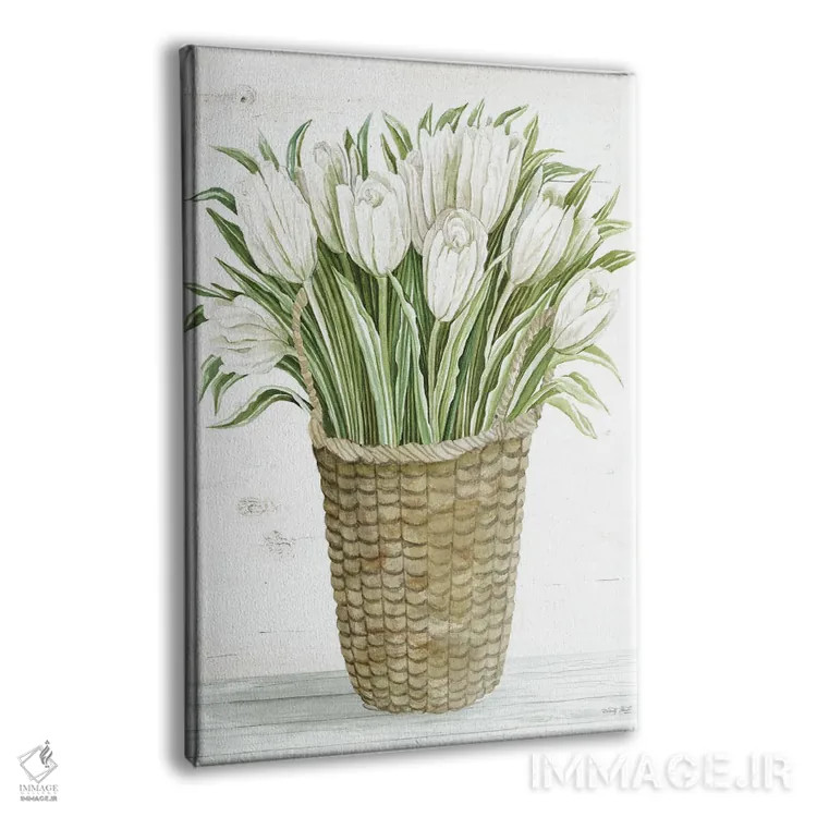 تابلو دکوراتیو سبد گل لاله اثر سیندی جیکوبز - نمای پرسپکتیو محصول