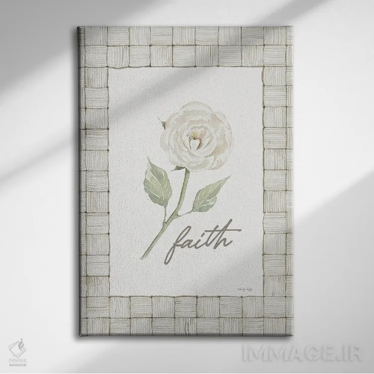 تابلو دکوراتیو گل ایمان اثر سیندی جیکوبز - نمای روبهرو روی دیوار