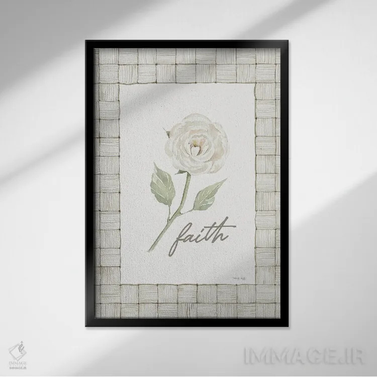 تابلو دکوراتیو گل ایمان اثر سیندی جیکوبز - نمای قابدار مشکی