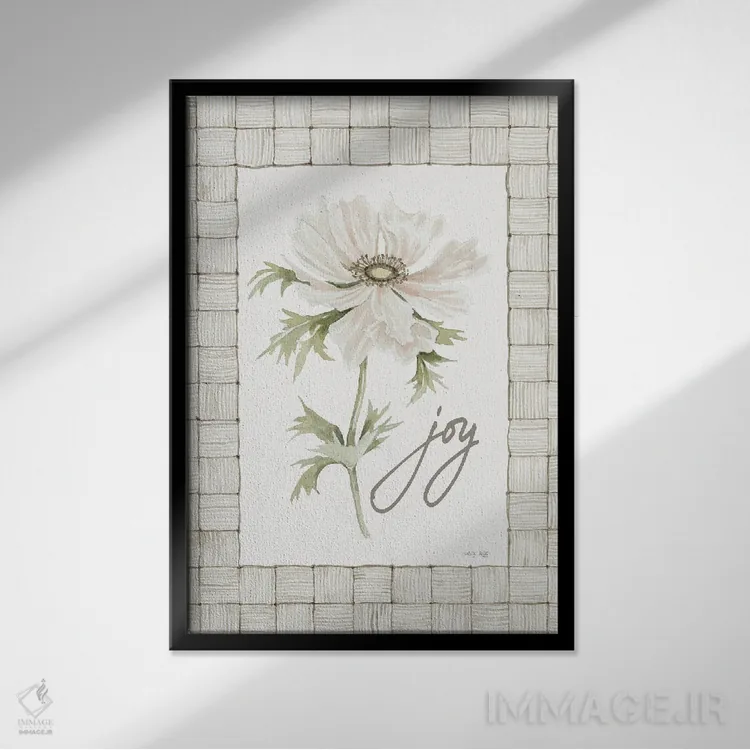 تابلو دکوراتیو گل شادی اثر سیندی جیکوبز - نمای قابدار مشکی