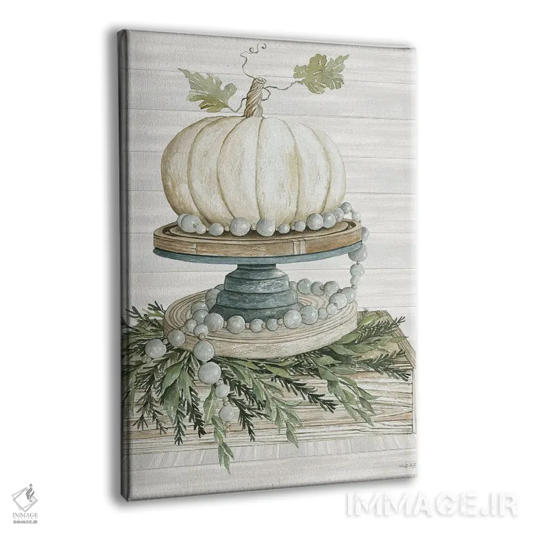 تابلو مدرن کدو سفید روی نمایش اثر سیندی جیکوبز - نمای پرسپکتیو محصول