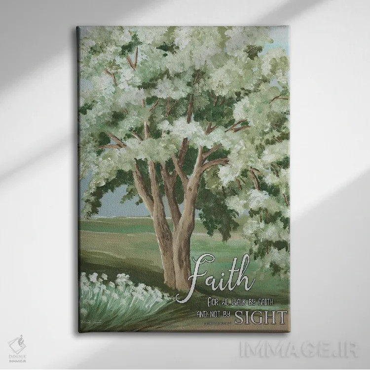 تابلو دکوراتیو با ایمان قدم بردار اثر سیندی جیکوبز - نمای روبهرو روی دیوار