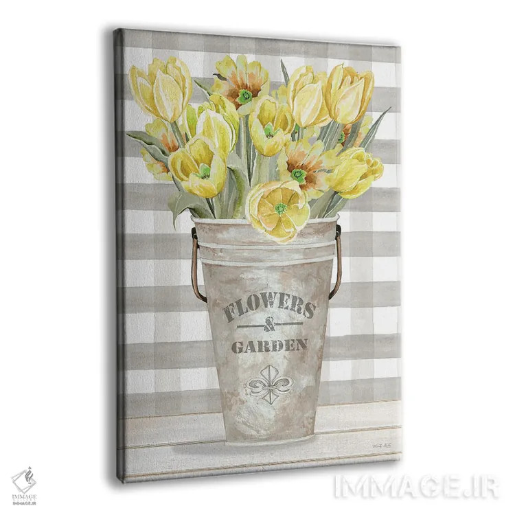 تابلو مدرن لاله های زرد شماره یک اثر سیندی جیکوبز - نمای پرسپکتیو محصول