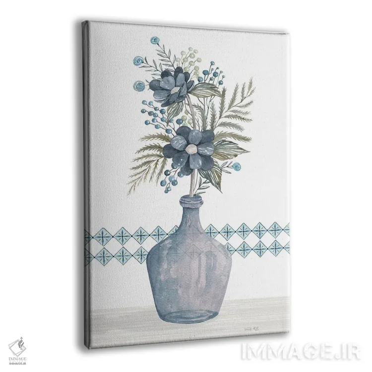 تابلو مدرن شقایق های آبی اثر سیندی جیکوبز - نمای پرسپکتیو محصول