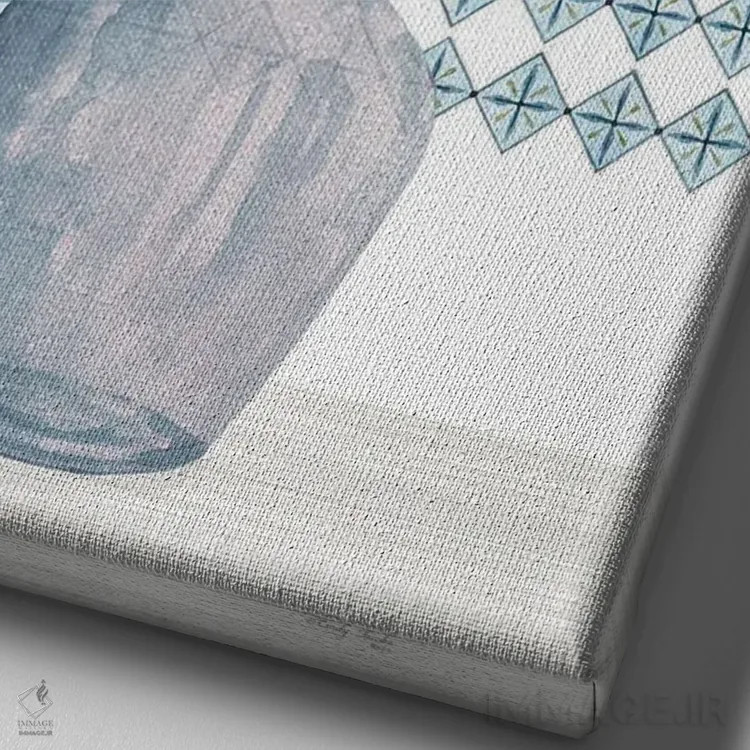 تابلو مدرن شقایق های آبی اثر سیندی جیکوبز - نمای نزدیک بافت بوم