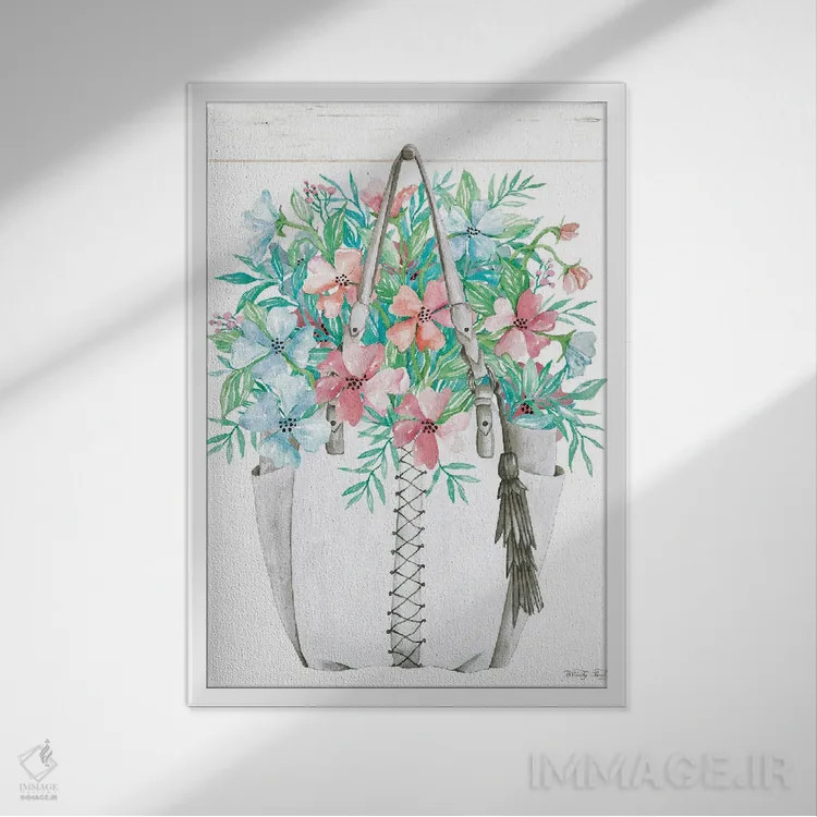 تابلو مدرن برجستگی گلی شماره دو اثر سیندی جیکوبز - نمای قابدار سفید