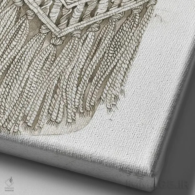 تابلو مدرن کیف مکرمه با سبزینه شماره یک اثر سیندی جیکوبز - نمای نزدیک بافت بوم