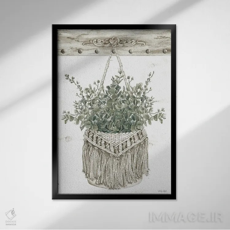 تابلو مدرن کیف مکرمه با سبزینه شماره یک اثر سیندی جیکوبز - نمای قابدار مشکی