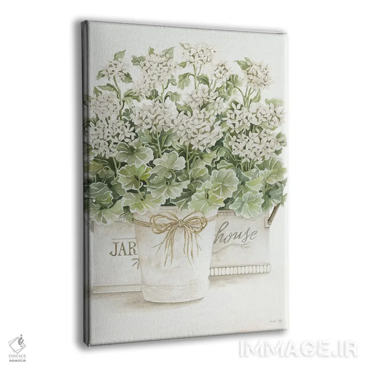 تابلو مدرن شمعدانی های سفید شماره یک اثر سیندی جیکوبز - نمای پرسپکتیو محصول