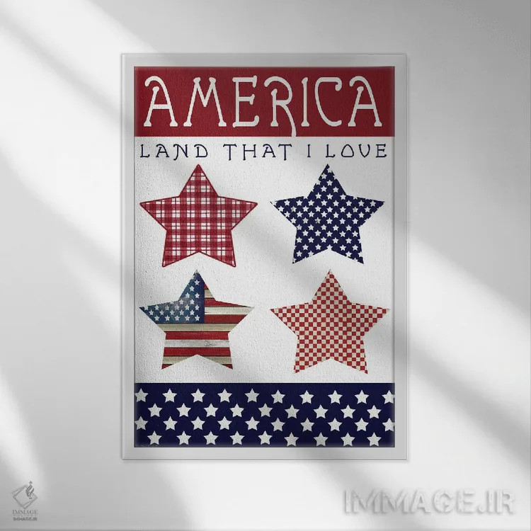 تابلو دکوراتیو ستارگان آمریکا اثر سیندی جیکوبز - نمای قابدار سفید