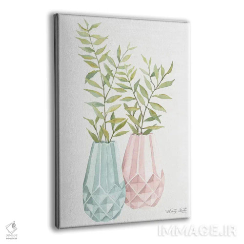 تابلو دکوراتیو گلدان هندسی پاستل شماره یک اثر سیندی جیکوبز - نمای پرسپکتیو محصول