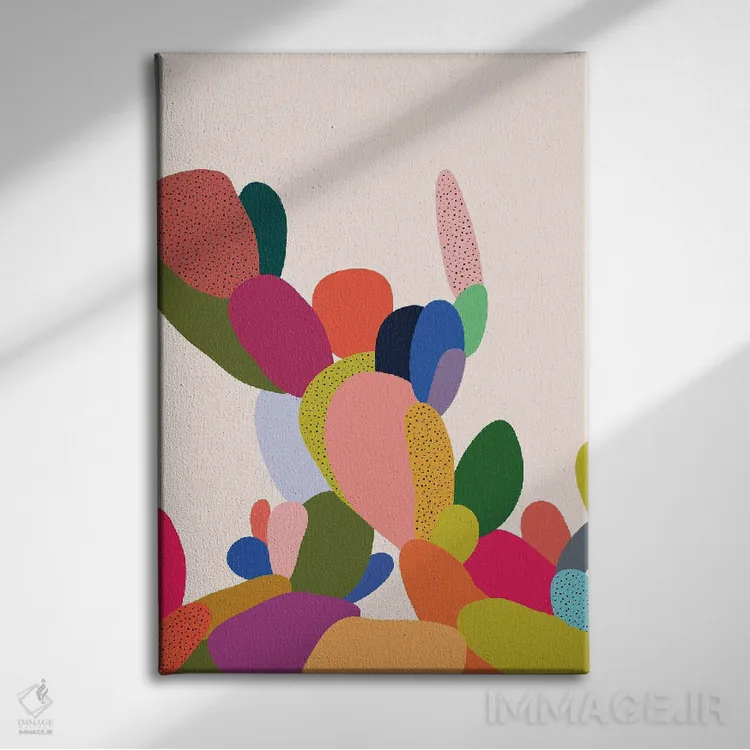 تابلو مینیمال گوش های خرگوشی اثر کارمن جابیر - نمای روبهرو روی دیوار