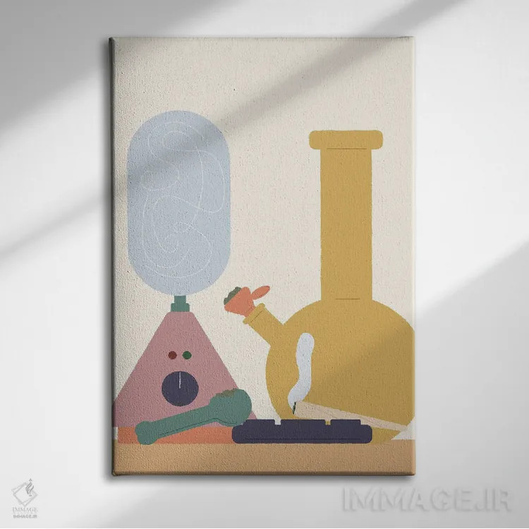 تابلو مینیمال دستگاه اثر کارمن جابیر - نمای روبهرو روی دیوار