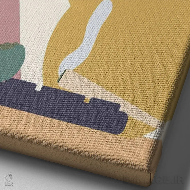 تابلو مینیمال دستگاه اثر کارمن جابیر - نمای نزدیک بافت بوم