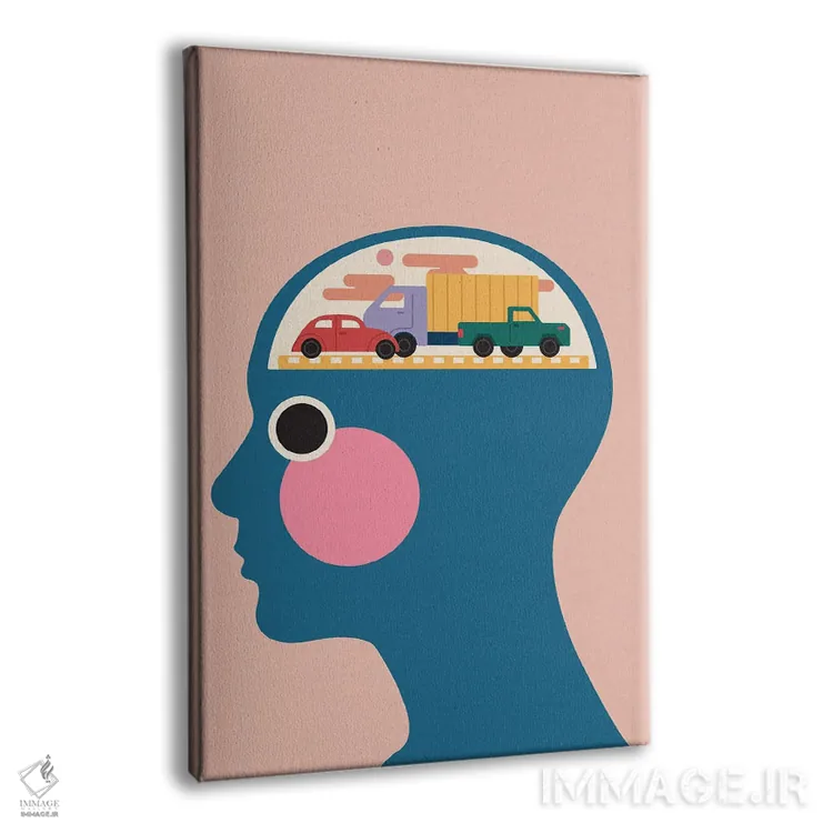 تابلو مدرن ترافیک مغزی اثر کارمن جابیر - نمای پرسپکتیو محصول