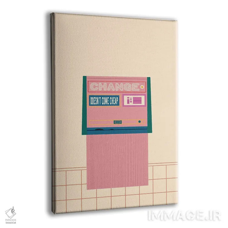 تابلو مینیمال ماشین سکه شمار اثر کارمن جابیر - نمای پرسپکتیو محصول