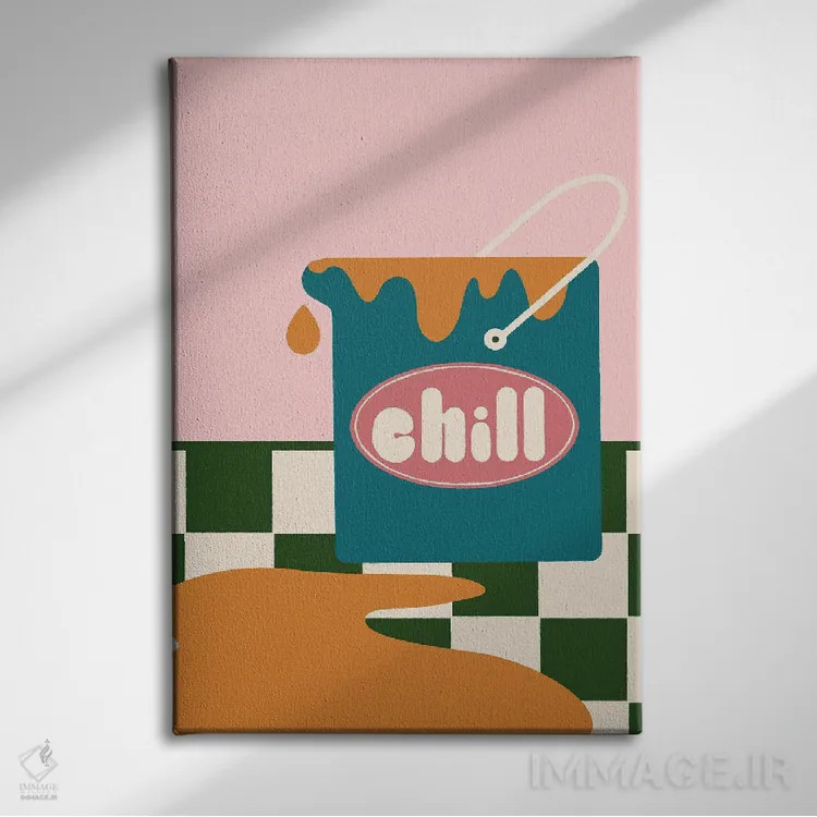 تابلو مینیمال سطل خنک کننده اثر کارمن جابیر - نمای روبهرو روی دیوار