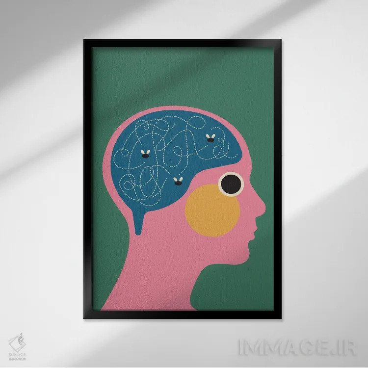تابلو مینیمال وزوز اثر کارمن جابیر - نمای قابدار مشکی