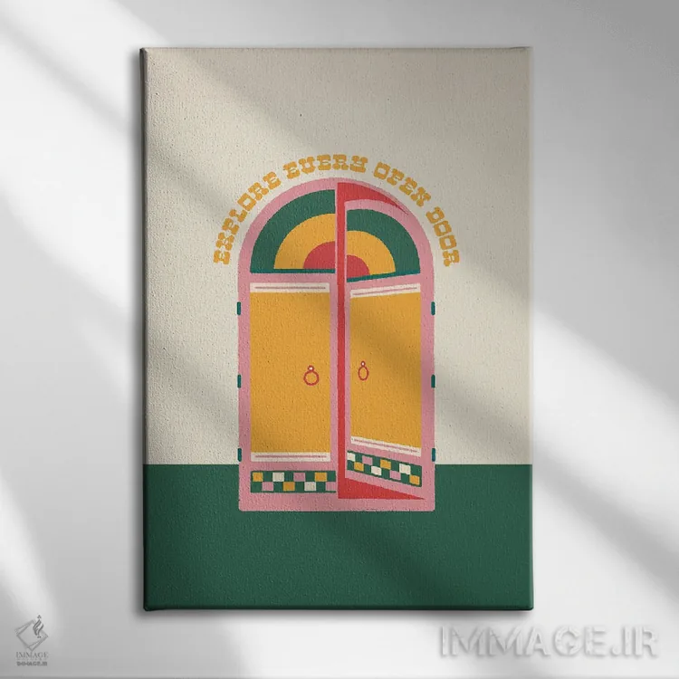 تابلو مینیمال هر دری که باز است اثر کارمن جابیر - نمای روبهرو روی دیوار