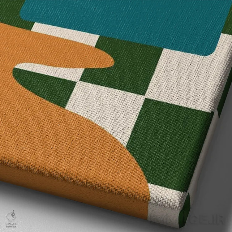 تابلو مینیمال سطل خنک کننده اثر کارمن جابیر - نمای نزدیک بافت بوم