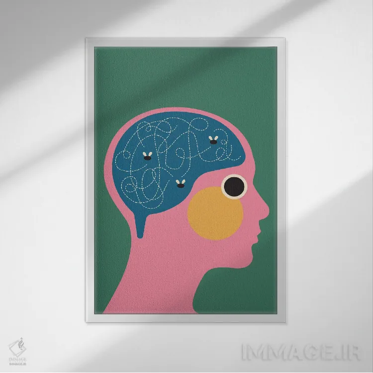 تابلو مینیمال وزوز اثر کارمن جابیر - نمای قابدار سفید