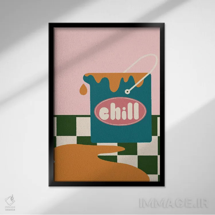 تابلو مینیمال سطل خنک کننده اثر کارمن جابیر - نمای قابدار مشکی