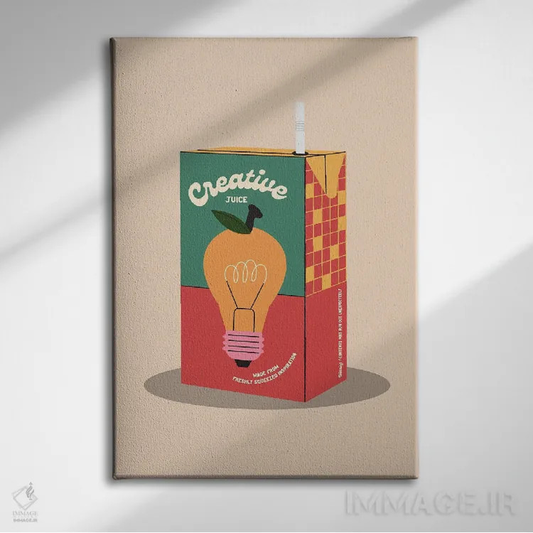 تابلو مینیمال آب خلاقیت اثر کارمن جابیر - نمای روبهرو روی دیوار