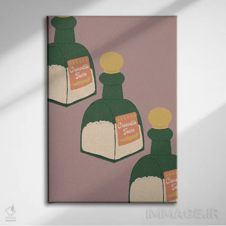 تابلو مینیمال اشک تمساح اثر کارمن جابیر - نمای روبهرو روی دیوار