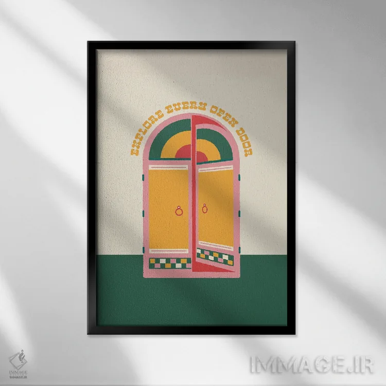 تابلو مینیمال هر دری که باز است اثر کارمن جابیر - نمای قابدار مشکی