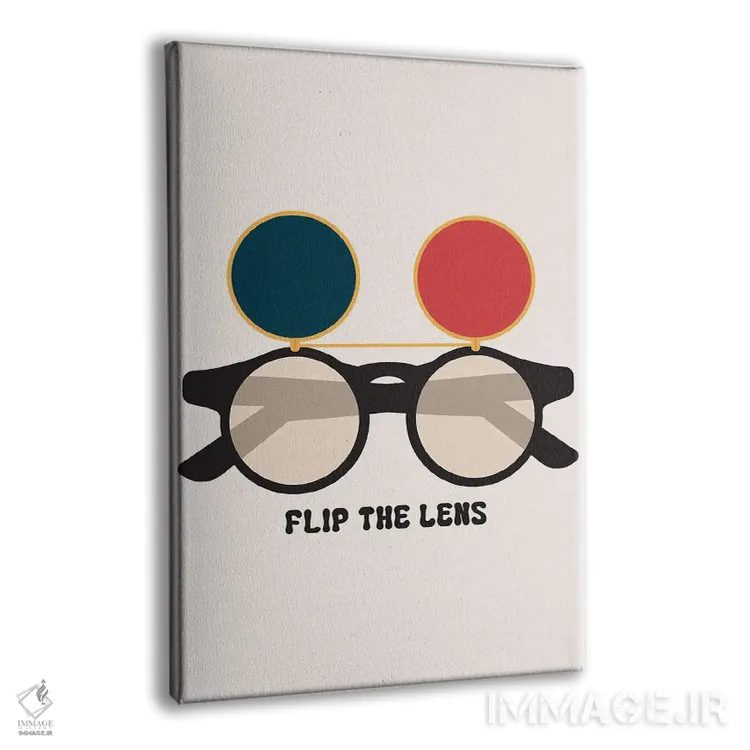 تابلو مینیمال برگرداندن لنز اثر کارمن جابیر - نمای پرسپکتیو محصول